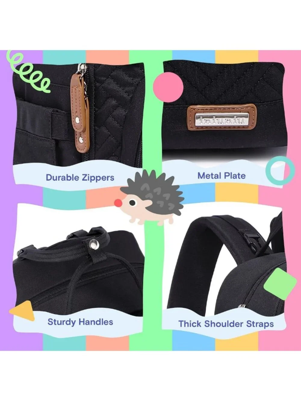 Large Waterproof Diaper Bag Backpack | 4-in-1 Unisex Baby Travel Bag & Pouch